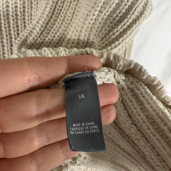 Aerie Sweater Women's Large White Knit Long Sleeve Turtle Neck Pullover - Picture 8 of 13